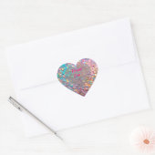 Glitter Opal Holografische Moderne Collectie Hart Sticker (Envelop)
