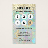 glitter opal loyaliteitskaart visitekaartje (Achterkant)