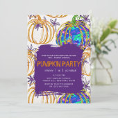 Glitter Opal Pumpkin Halloween Kaart (Staand voorkant)