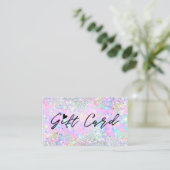 Glitter Opal Textuur Achtergrond Cadeaubon Visitekaartje (Staand voorkant)