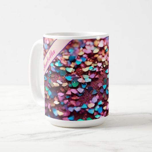 Glitter Opal Trendy Holografisch Collectie Koffiemok (Voorkant links)
