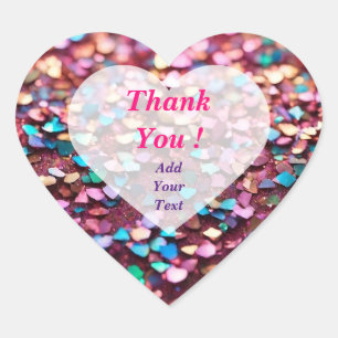 Glitter Opal Trendy Holografische Collectie Hart Sticker