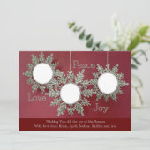 Glitter Ornamenten Foto Kerst Kaart (Staand voorkant)