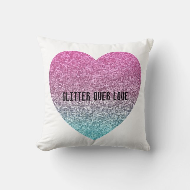 Glitter over liefde kussen (Voorkant)