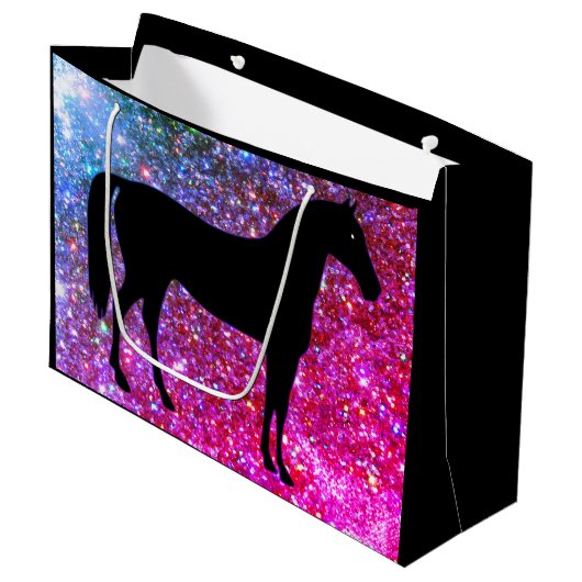 Glitter Paard Liefhebber Cadeautas (Voorkant Gekanteld)