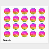 Glitter Paars Geel Trouw Regenboog Glitters Ronde Sticker (Vel)