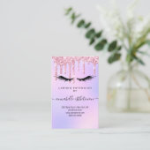 Glitter Paarse Eyelash Extension Client Record Bu Visitekaartje (Staand voorkant)