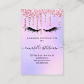 Glitter Paarse Eyelash Extension Client Record Bu Visitekaartje (Voorkant)