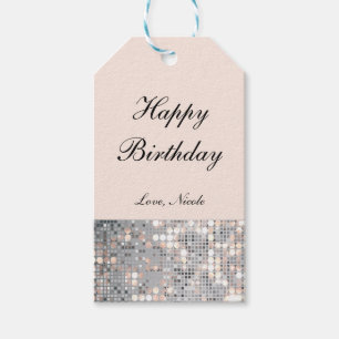 Glitter Pailletten Glam Chic Feest Cadeaubijslage Cadeaulabel