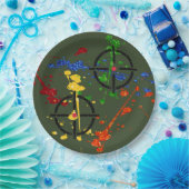 Glitter Paintball Party - Doelstellingen voor papi Papieren Bordje (Feest)