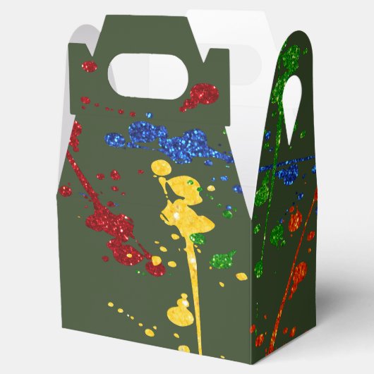 Glitter Paintball Party Paint Splatter Bedankdoosjes (Geopend)