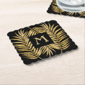 Glitter Palm Fronds Kartonnen Onderzetters (Gebogen)