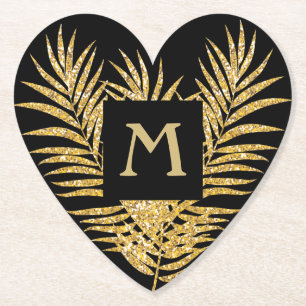 Glitter Palm Fronds Kartonnen Onderzetters