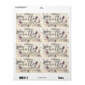 Glitter papillon corps de script beurre étiquette (Feuille entière)