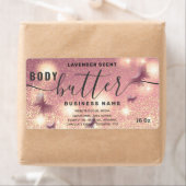 Glitter papillon corps de script beurre étiquette (En situation)
