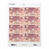 Glitter papillon corps de script beurre étiquette (Feuille entière)