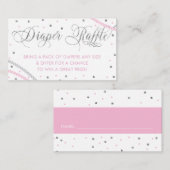 Glitter & Parels Luier Raffle Ticket, Roze Grijs Visitekaartje (Voorkant / Achterkant)