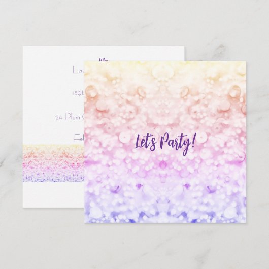 Glitter Party Invitation  (Devant / Derrière)