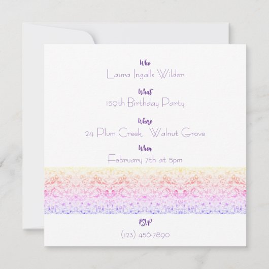 Glitter Party Invitation  (Dos)