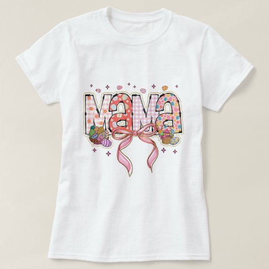 Glitter Pasen Mama Coquette T-shirt (Design voorkant)