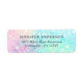 Glitter Pastel Bokeh Girly Colorful Patroon Etiket (Voorkant)
