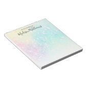 Glitter Pastel Bokeh Girly Colorful Patroon Notitieblok (Schuin)
