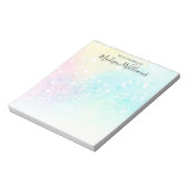 Glitter Pastel Bokeh Girly Colorful Patroon Notitieblok (Gedraaid)