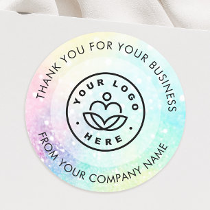 Glitter Pastel Bokeh Girly Colorful Patroon Ronde Sticker