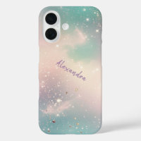 Glitter Pastel Melkweg Galaxy Aangepaste naam