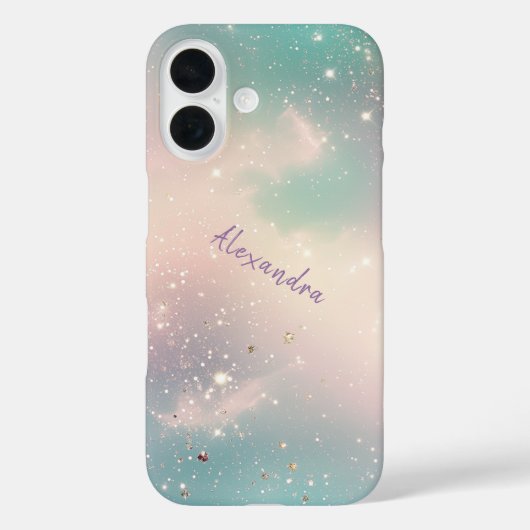 Glitter Pastel Melkweg Galaxy Aangepaste naam Case-Mate iPhone Case (Achterkant)