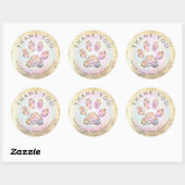glitter paw print dank u klassieke ronde sticker (Vel)