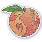Glitter Peach Custom-Cut Vinyl Stickers (Devant)