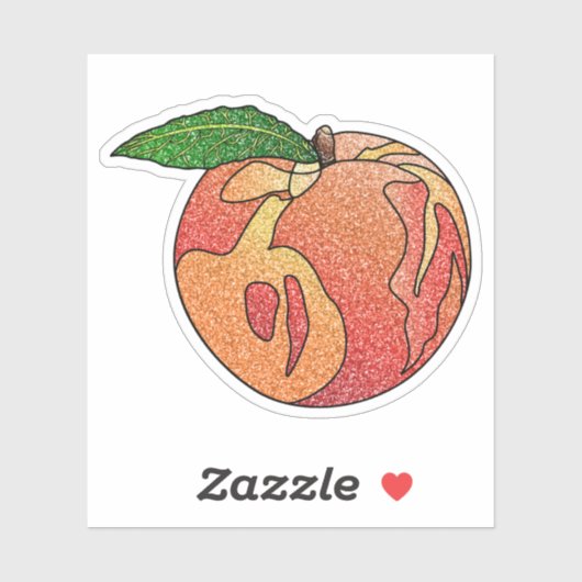 Glitter Peach Custom-Cut Vinyl Stickers (Feuille)