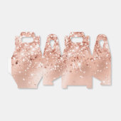 Glitter Peach Roos Gold Monogram Bedankdoosjes (Uitgevouwen)