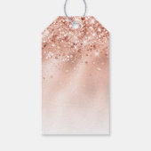 Glitter Peach Roos Gold Monogram Cadeaulabel (Achterkant)