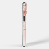 Glitter Peach Roos Gold Monogram Case-Mate iPhone Case (Achterkant / Rechts)