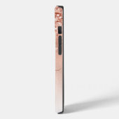 Glitter Peach Roos Gold Monogram Case-Mate iPhone Case (Achterkant / Links)