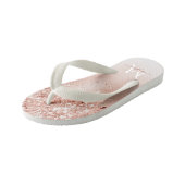 Glitter Peach Roos Gold Monogram Kinder Teenslippers (Schuin)
