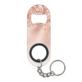 Glitter Peach Roos Gold Monogram Mini Flessenopener (Achterkant)