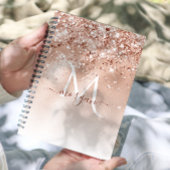 Glitter Peach Roos Gold Monogram Planner