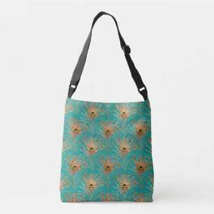 Glitter Peacock Feathers Patroon Crossbody Tas