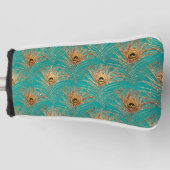 Glitter Peacock Feathers Patroon Golfheadcover (Voorkant)