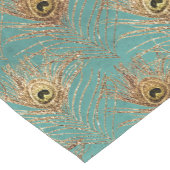 Glitter Peacock Feathers Patroon Korte Tafelloper (Hoek)