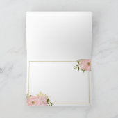 Glitter Peony Wedding Bedankt kaarten (Binnen)