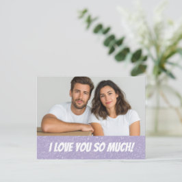 Glitter Personalized Couple Photo Valentine Card Briefkaart
