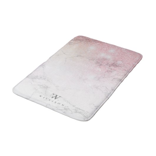 Glitter Personalized Marble Badmat (Gekanteld)