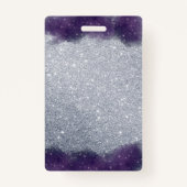 Glitter Personalized Paars Silver 21st Birthday Badge (Achterkant)