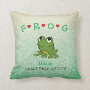 Glitter Personalized Rust volledig op God Frog Kussen