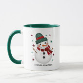 Glitter Pet en Plaid Scarf Snowman Koffie Mok (Links)