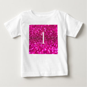 Glitter Pink 1st glamour Birthday girl